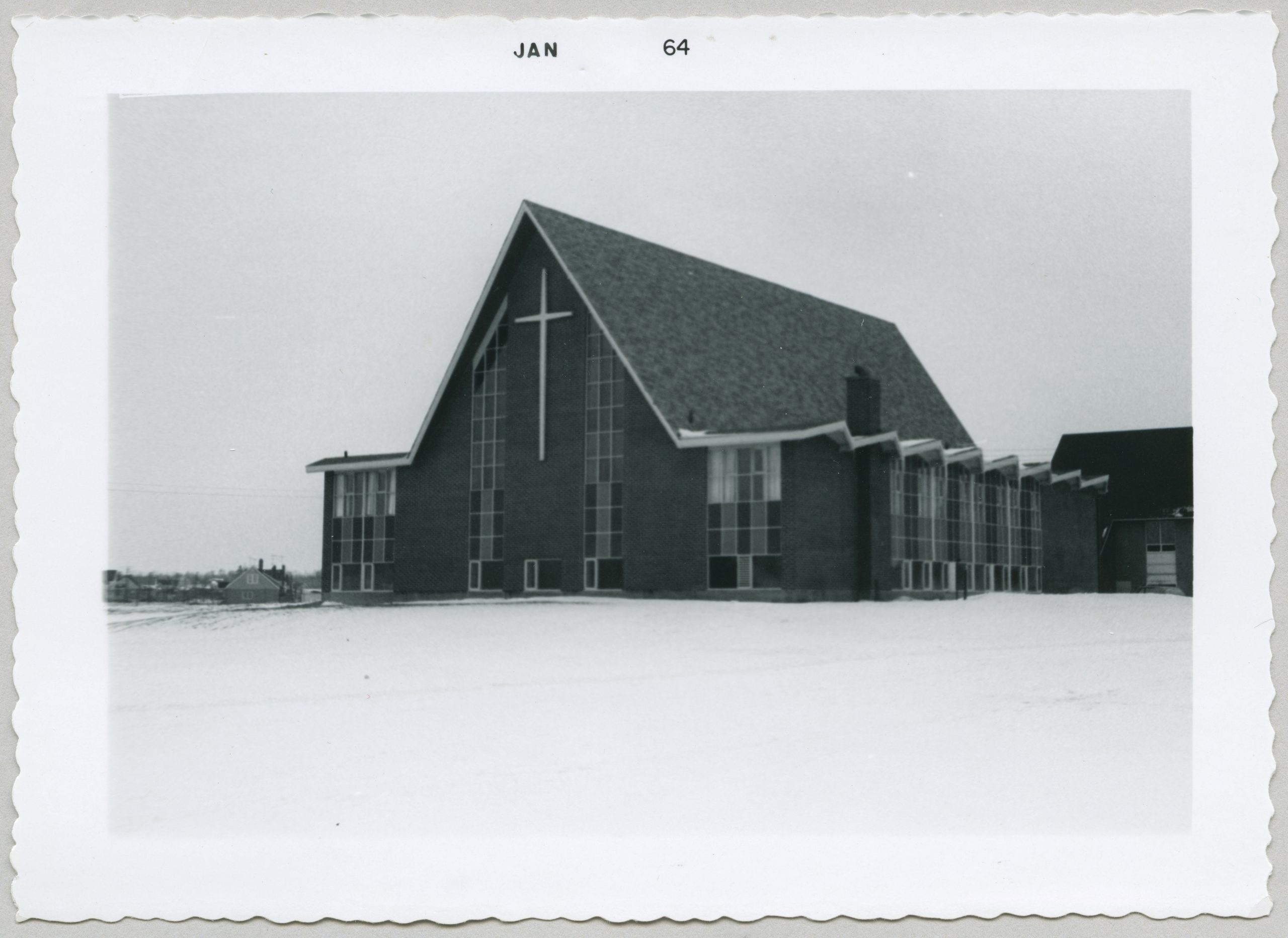 Church from the front during winter