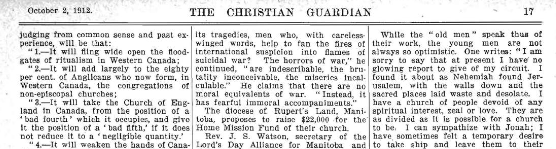 Screen capture of a page from publication The Christian Guardian.